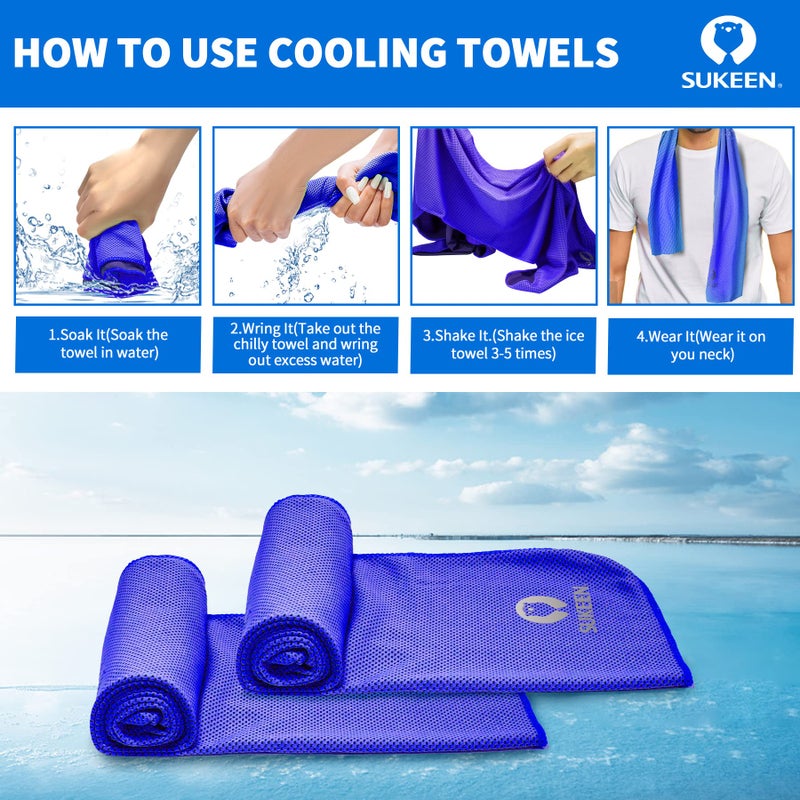 Sukeen Sukoon Cooling Towel - Bulk Chilly Ice Towel (40"x12"), Soft Microfiber for Yoga, Sport, Running, Gym, Camping & More Activities - Image 3